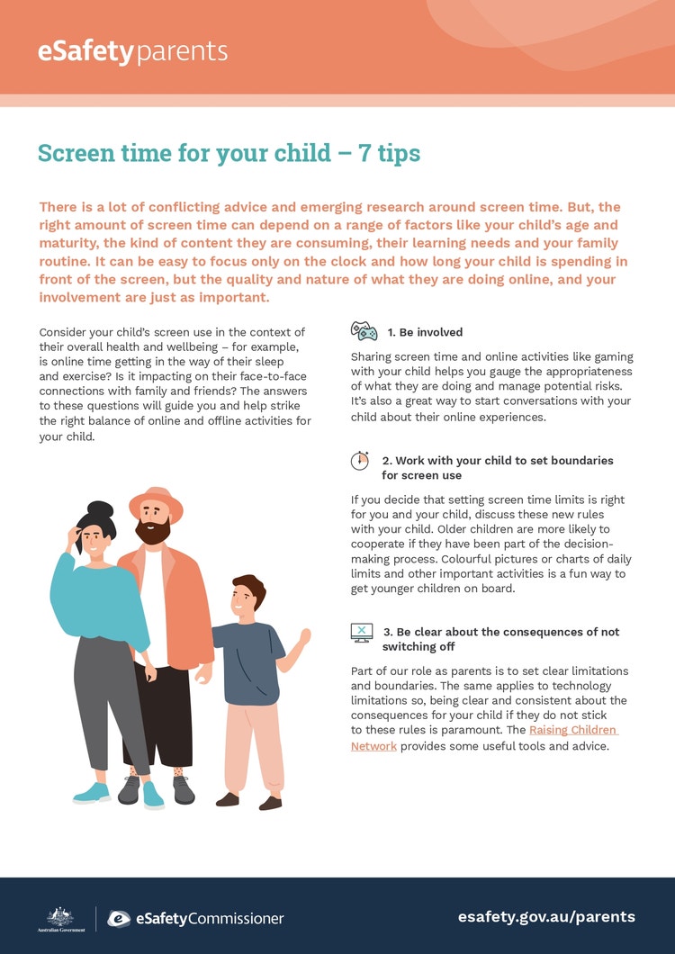 Esafety Screen tips